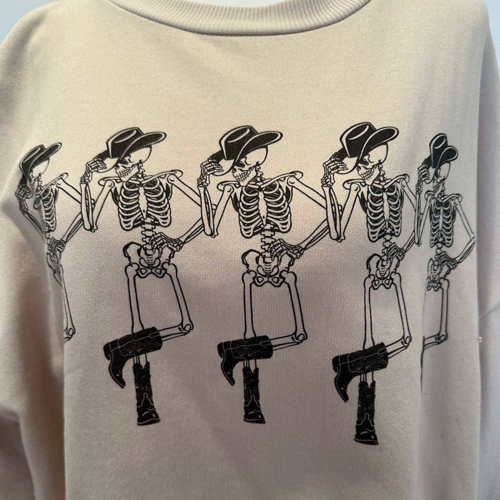 ALTARD STATE Dancing Skelton cowboy crew neck women’s size xs - Picture 6 of 10